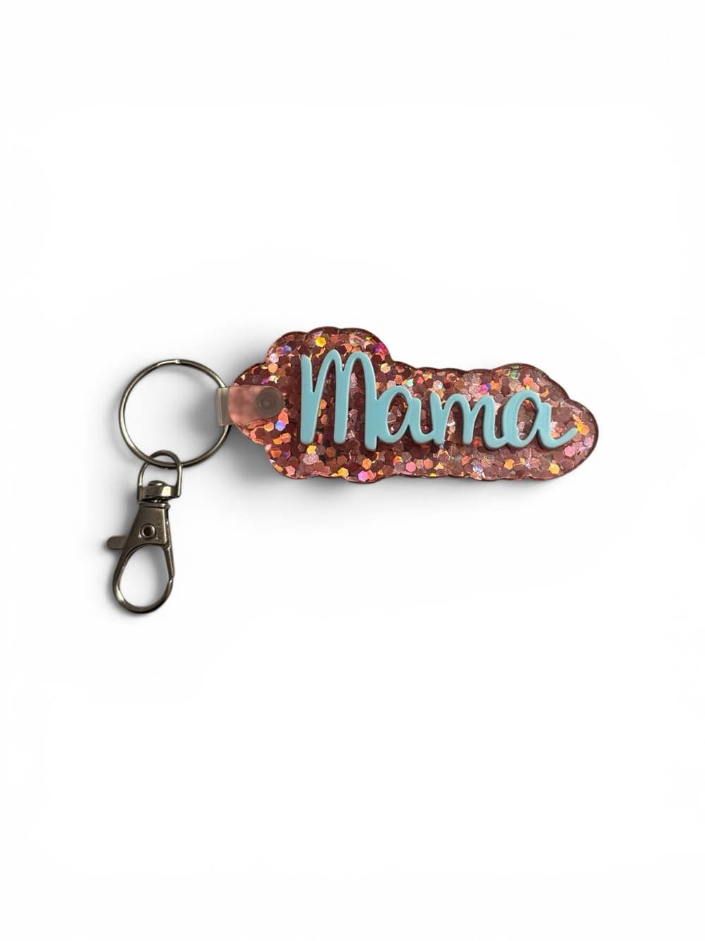 Mama Glitter Keychain - Pink "Mama" Key Ring